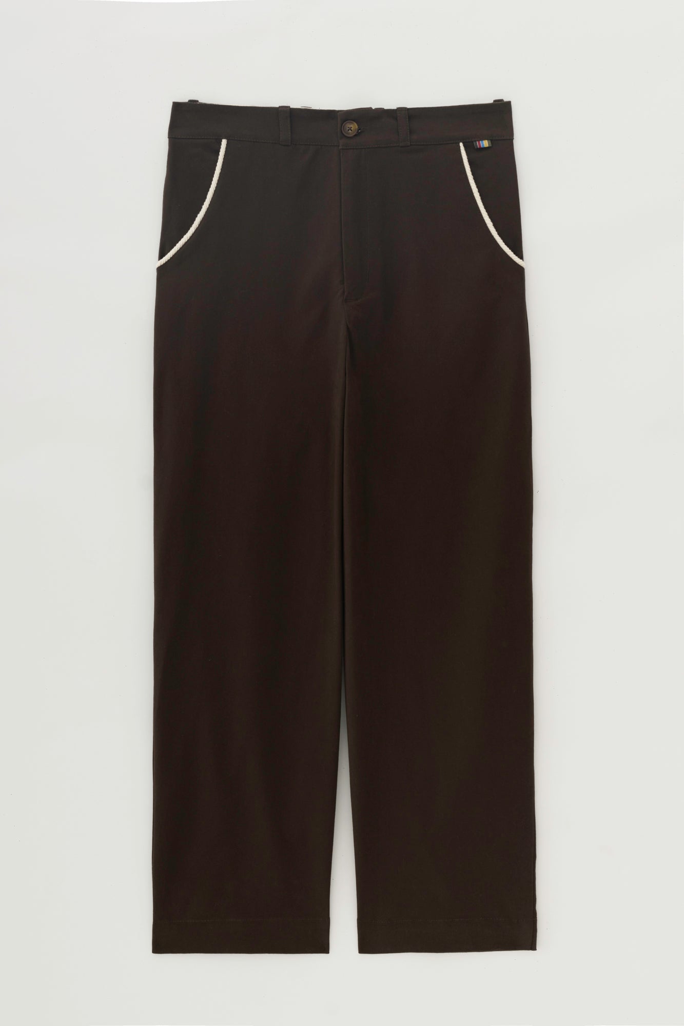 Calça Wide Chino Viés - Marrom