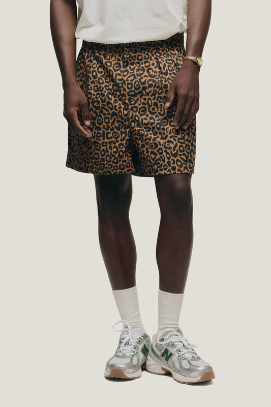 Bermuda Alfaiataria Dupla Prega - Leopard