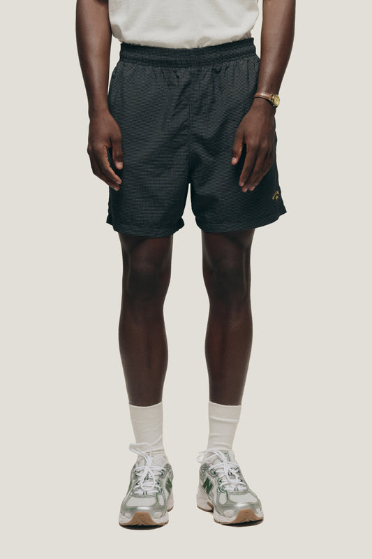 Short Nylon Quadriculado - Preto
