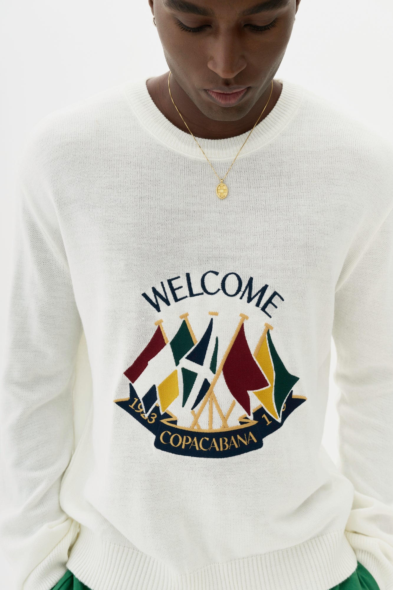 BRIEFING HOL MEN’S BG FLAG CREWNECK KNIT Suéter Tricô Flags - Off White – Welcome Rio