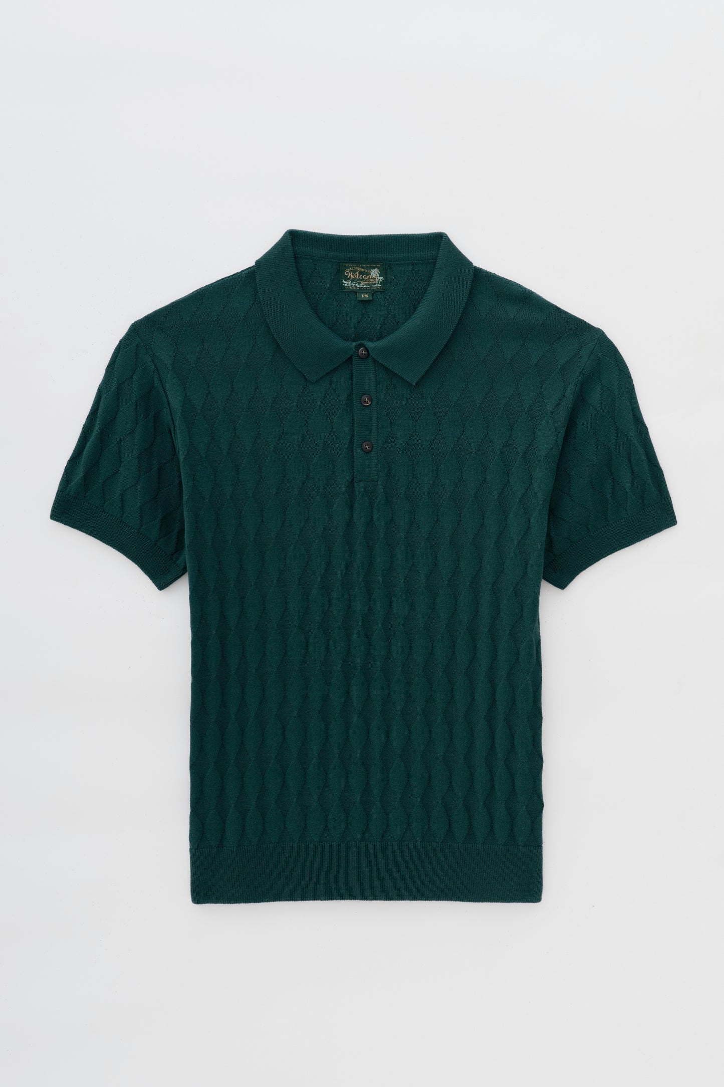 Polo Tricô Quadriculada Às - Verde