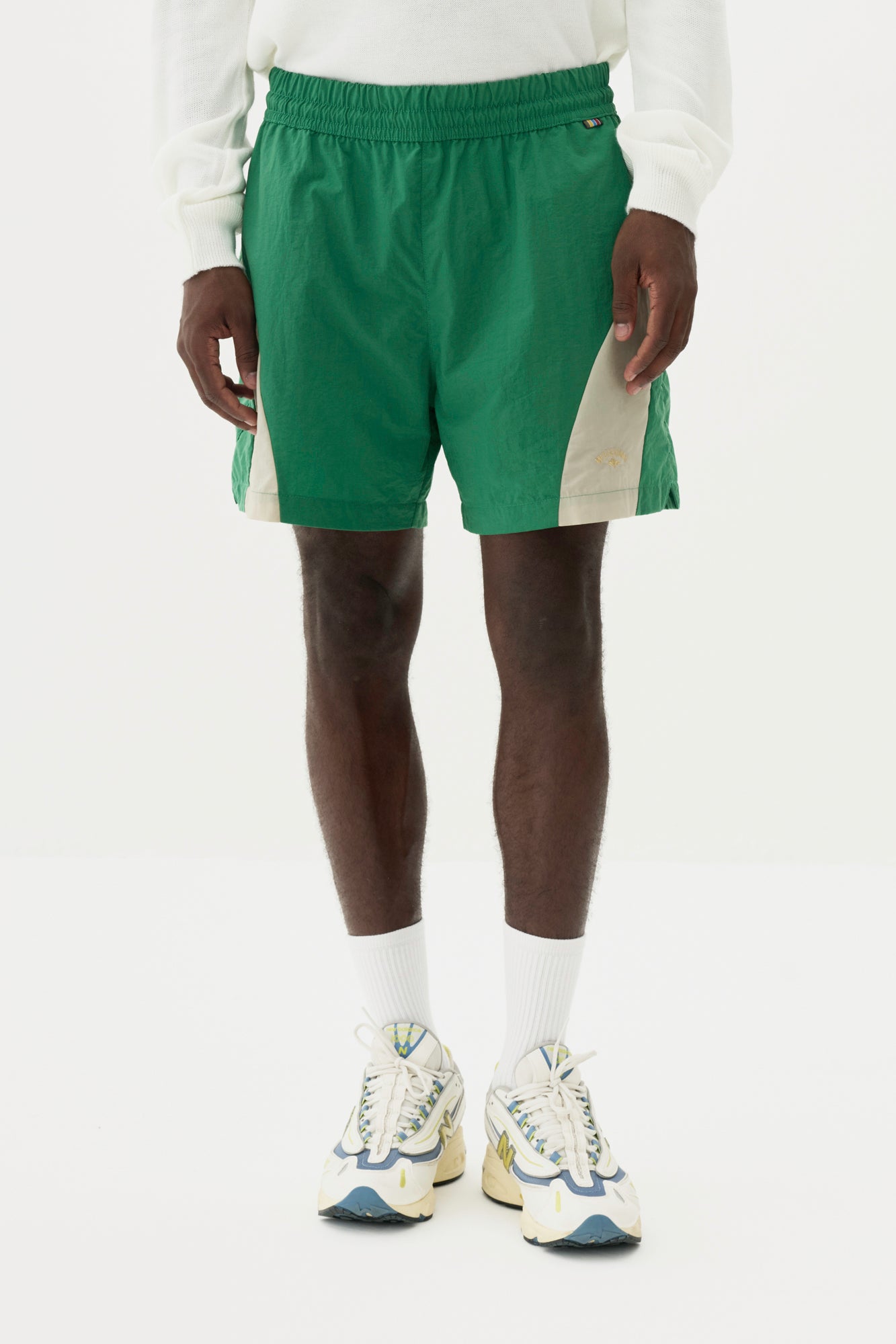 Short Nylon Fishnet - Verde e Off White