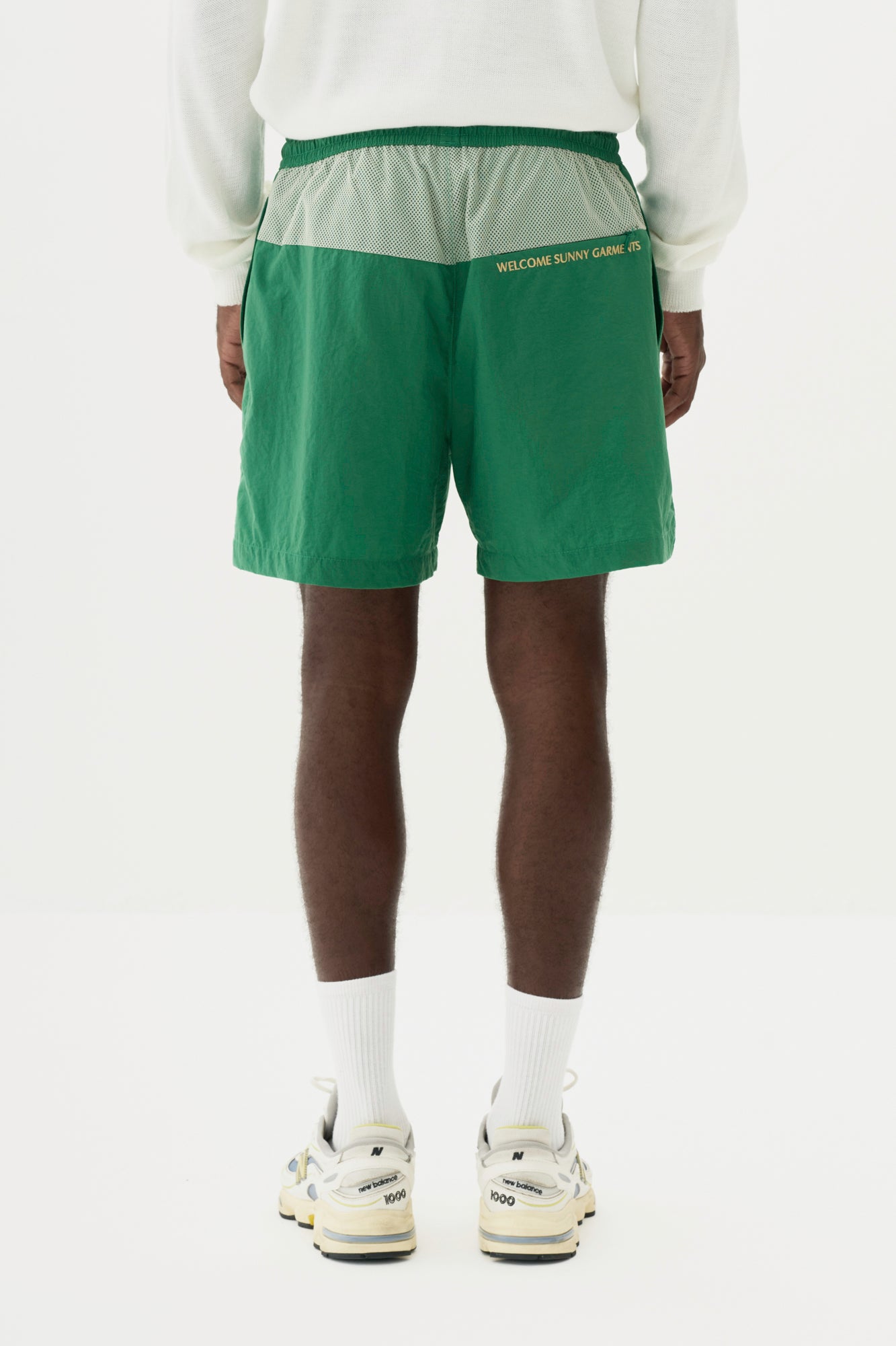 Short Nylon Fishnet - Verde e Off White