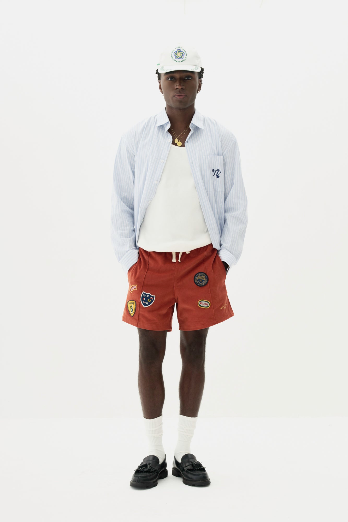 Short Elastico Veludo Patches - Laranja Ocre