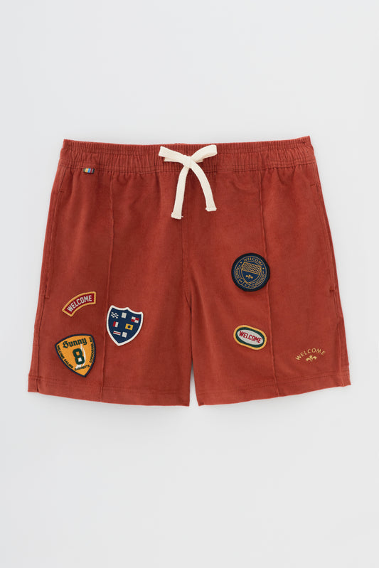 Short Elastico Veludo Patches - Laranja Ocre