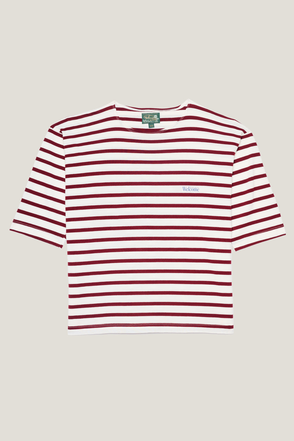 T-shirt Mariner Listrada Vinho - Manga 3/4