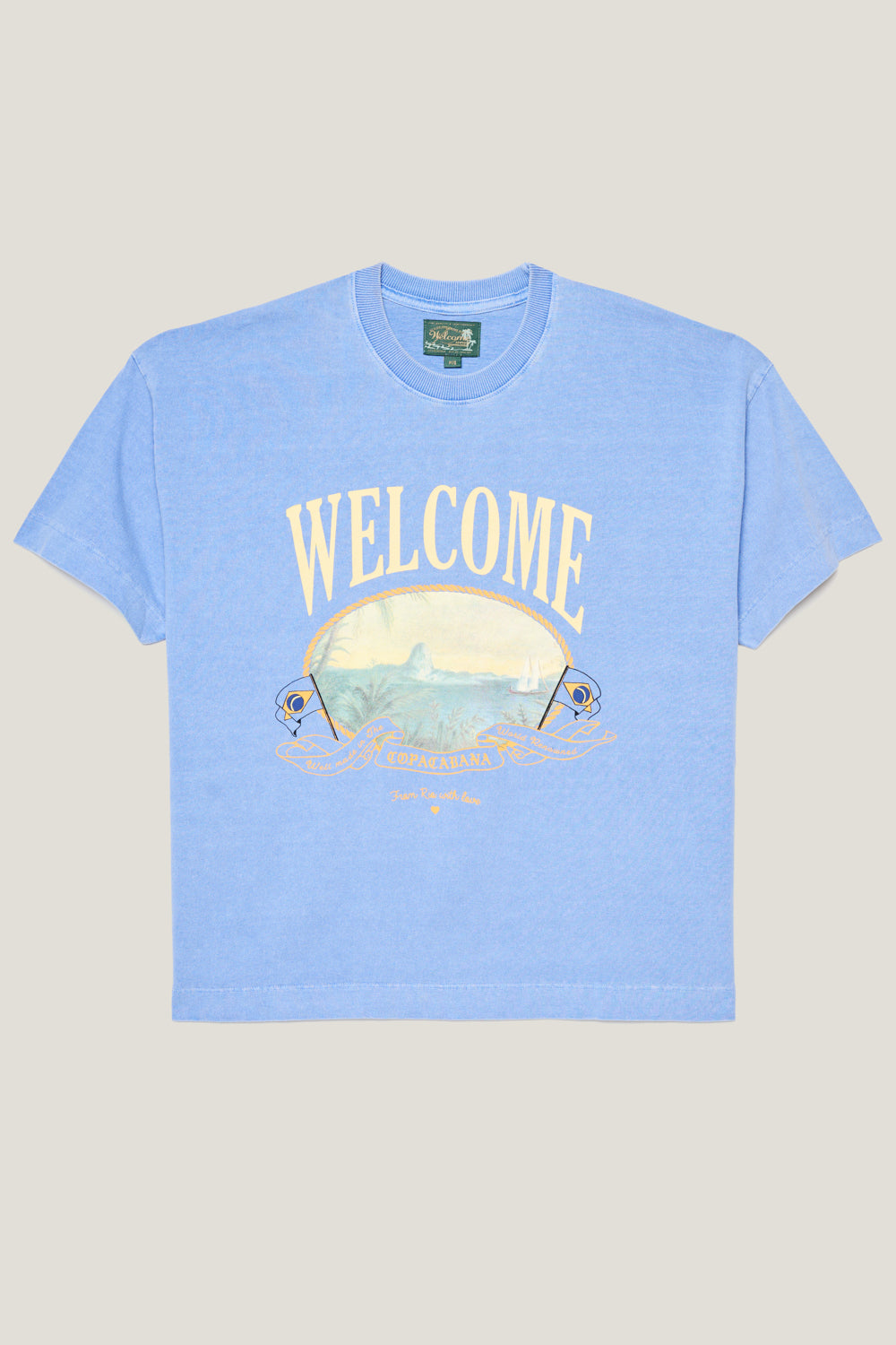 T-shirt Boxy Fit Souvenir - Azul Stoned