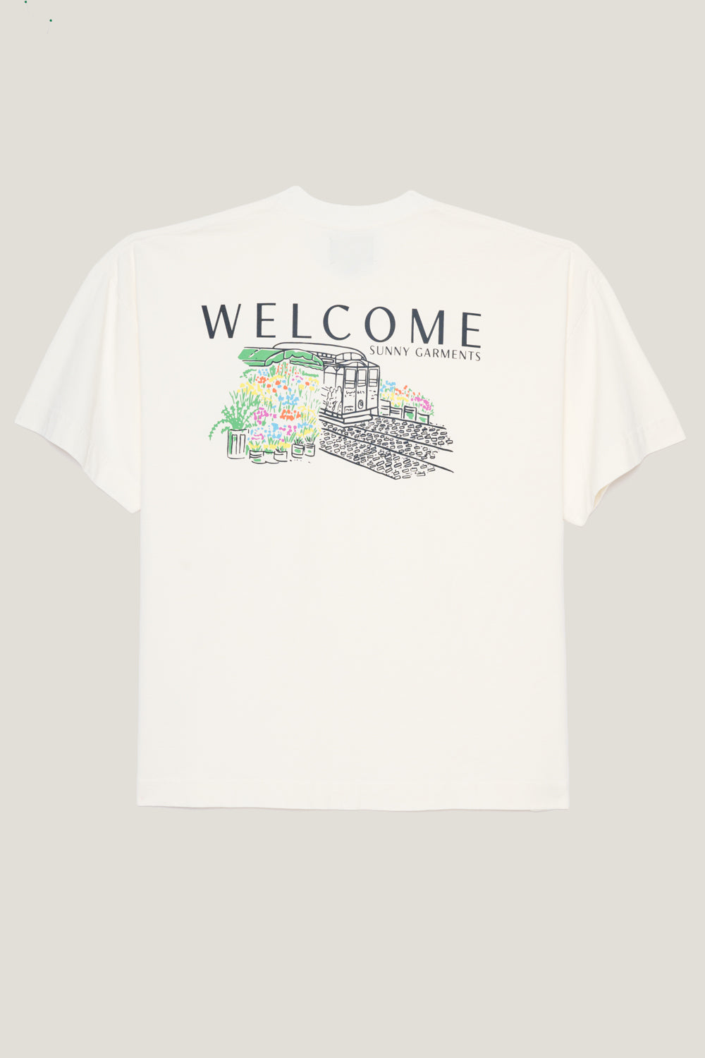 T-shirt Boxy Fit Flower Shop - Off White