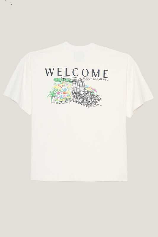 T-shirt Boxy Fit Flower Shop - Off White