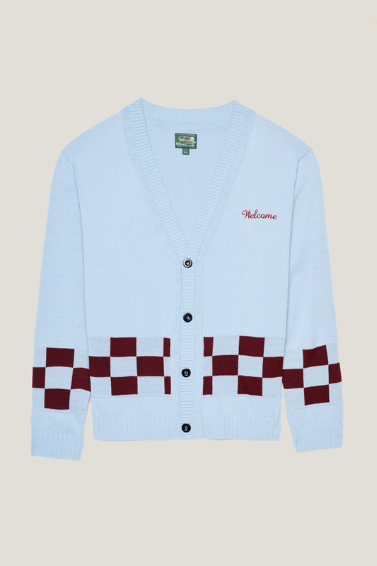 Cardigan Quadriculado - Azul e Vinho