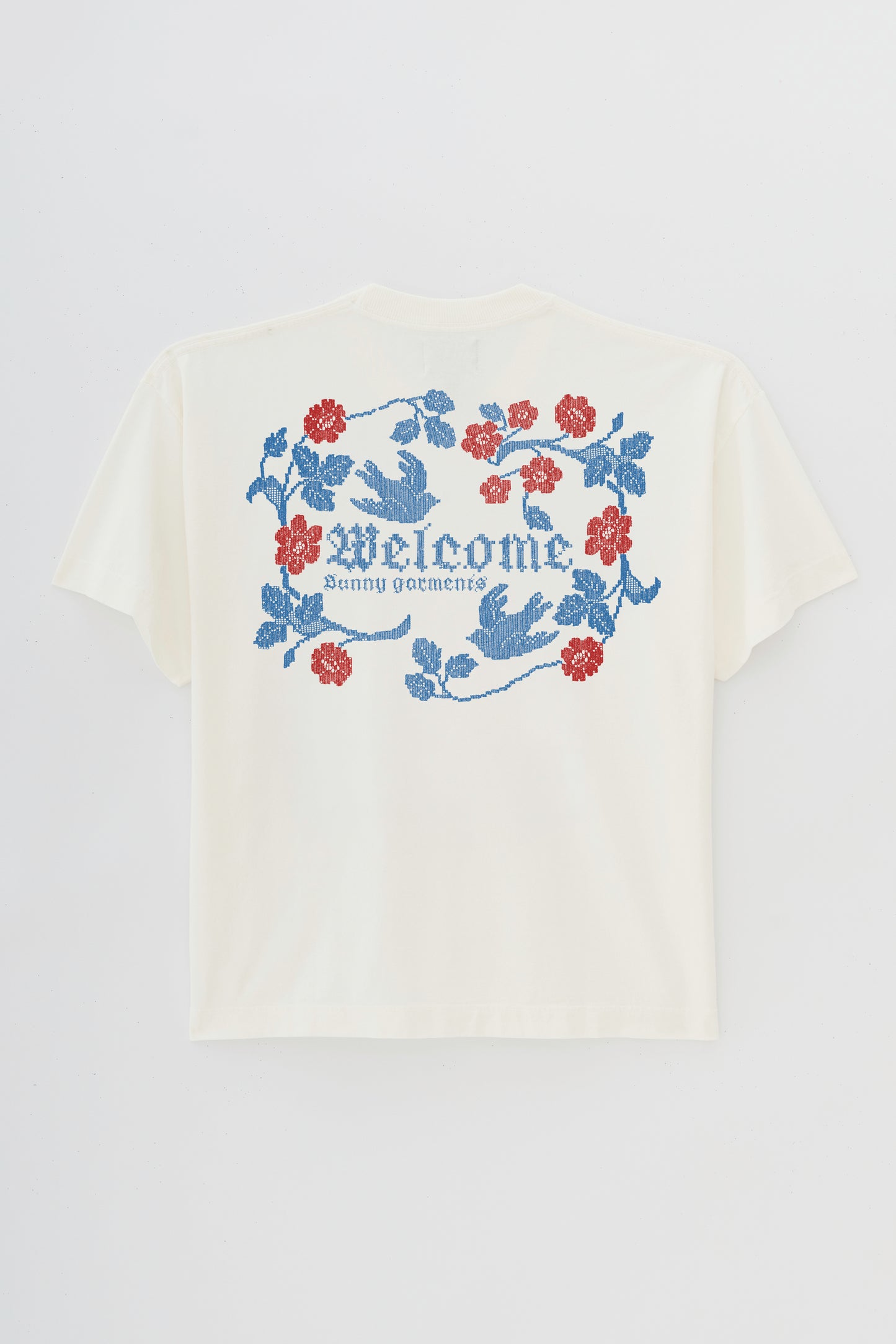 T-shirt Boxy Fit Gothic Flower - Off White