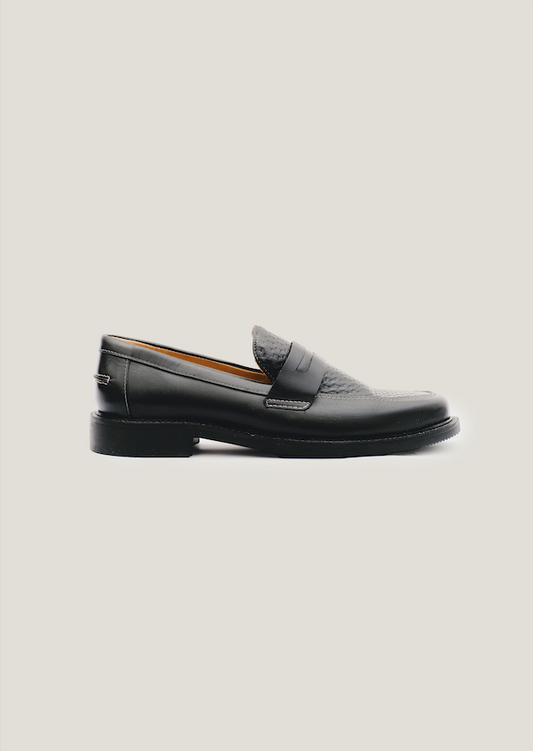 Sapato Penny Loafer Atlântico Tresse - Preto