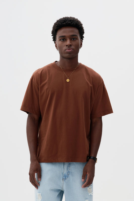 T-shirt Boxy Fit Basic - Marrom