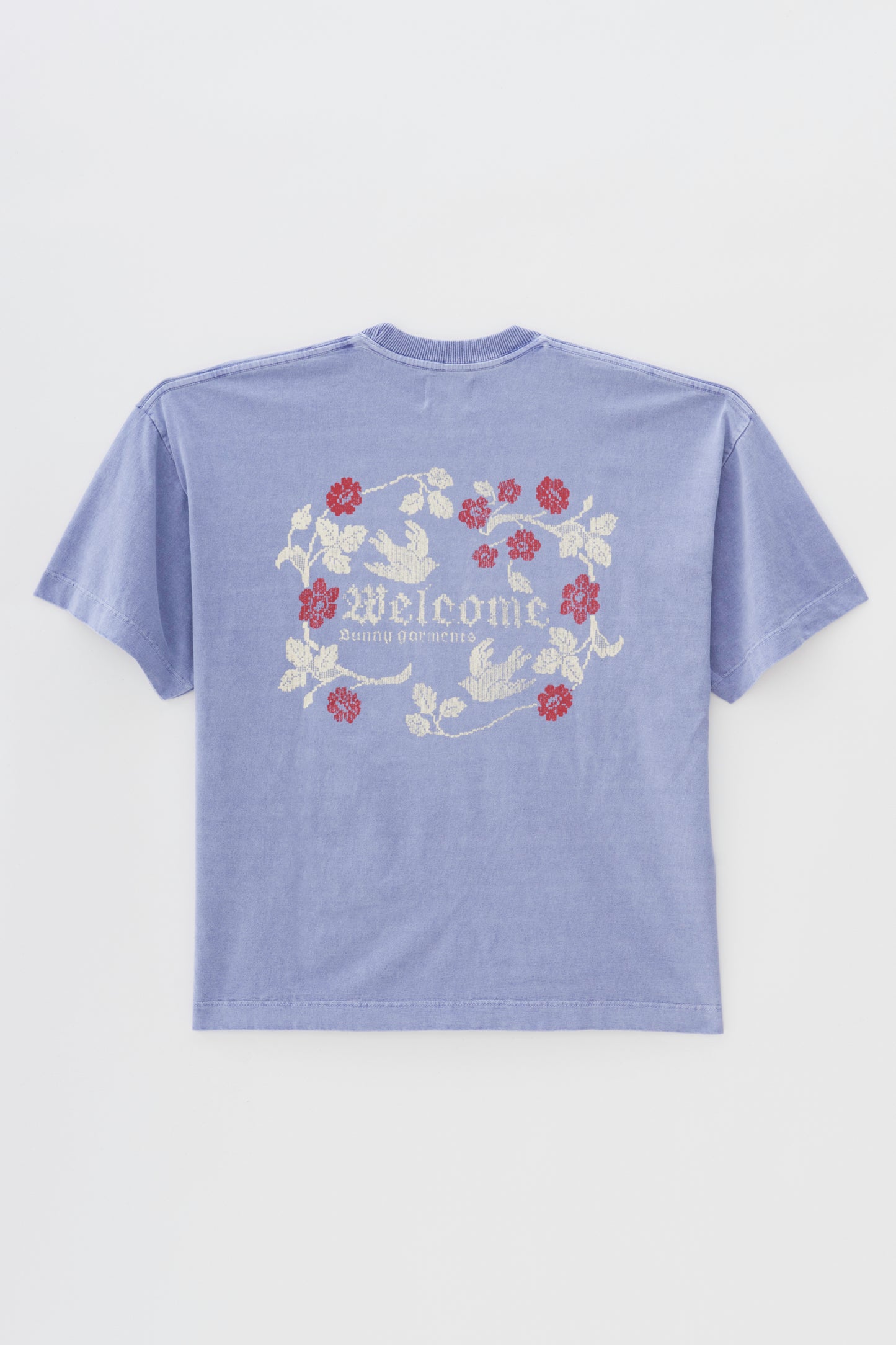 T-shirt Boxy Fit Gothic Flower - Azul Stoned