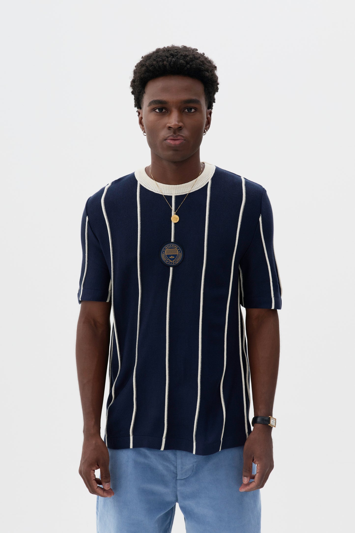 Camisa Jersey Tricô Listrada - Azul