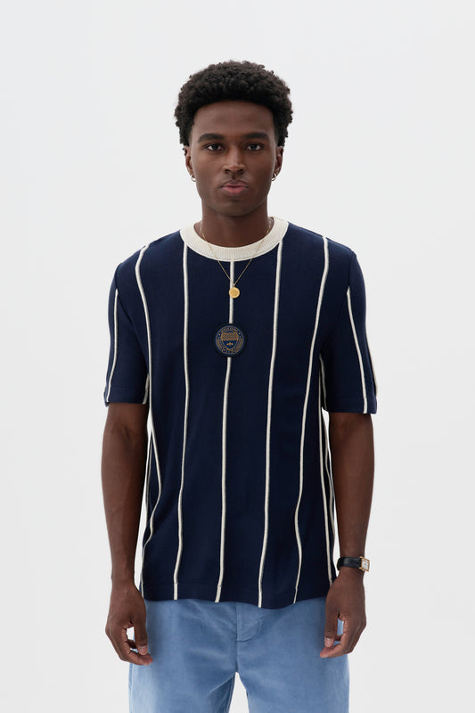 Camisa Jersey Tricô Listrada - Azul