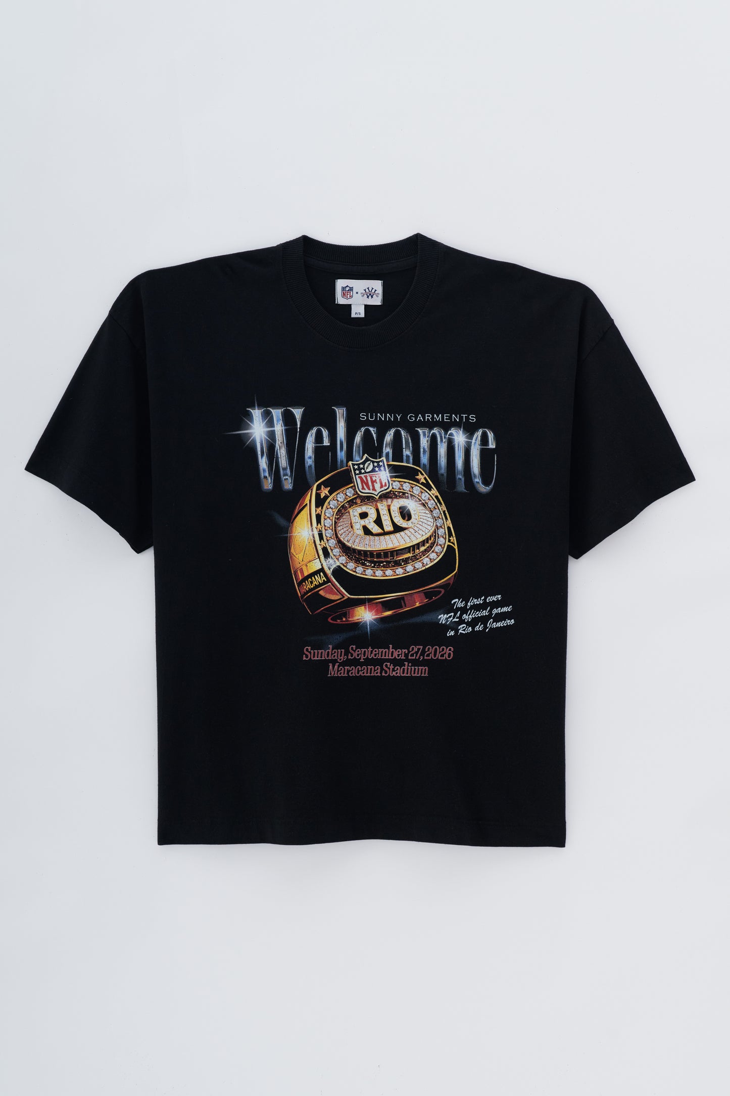 T-shirt Boxy Fit RIng x NFL - Preto