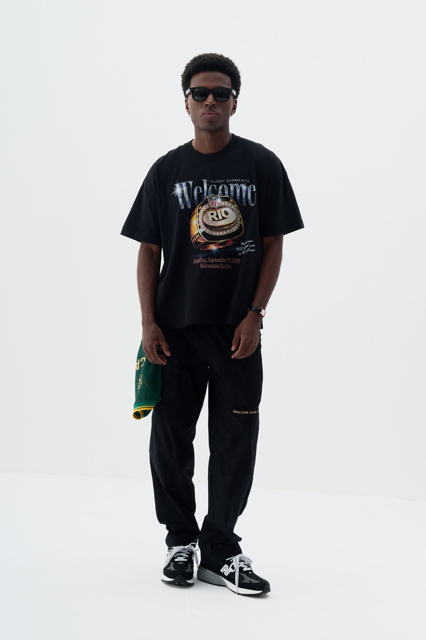 T-shirt Boxy Fit RIng x NFL - Preto
