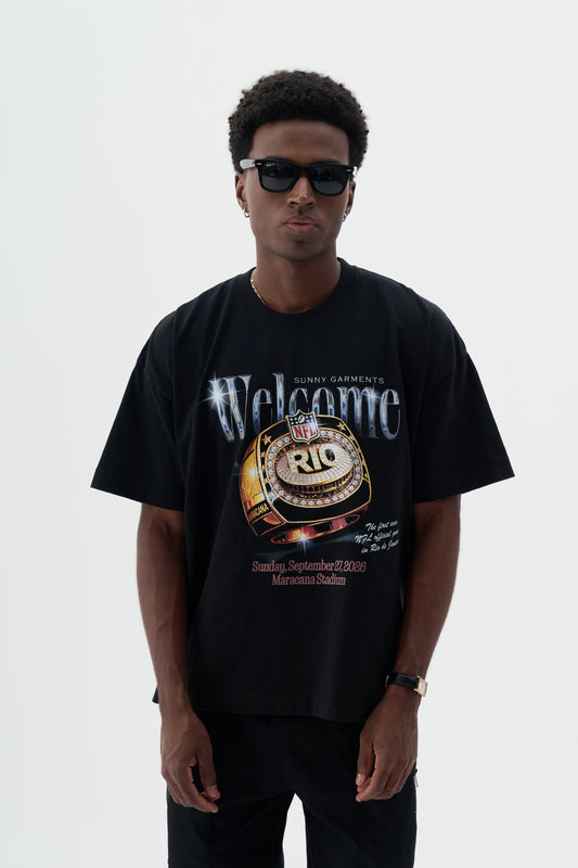 T-shirt Boxy Fit RIng x NFL - Preto