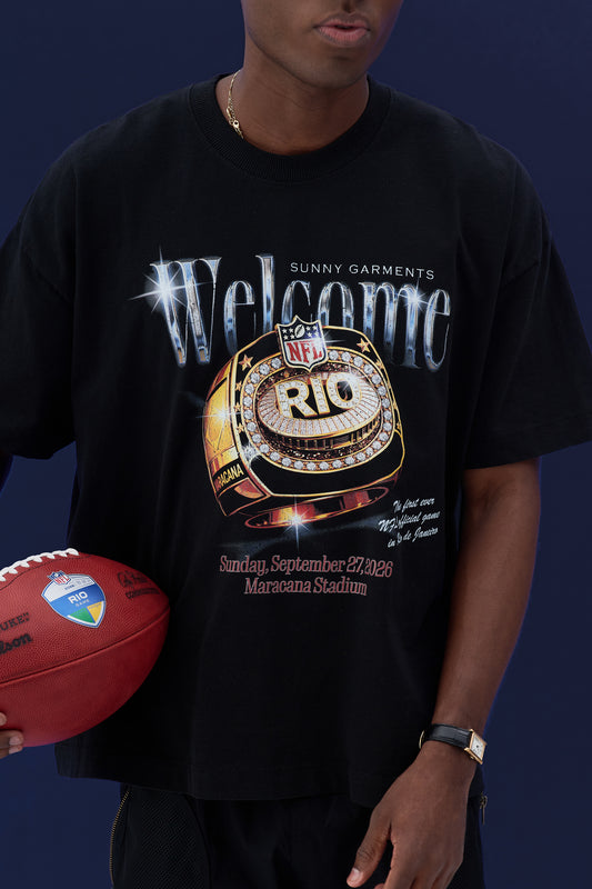 T-shirt Boxy Fit RIng x NFL - Preto