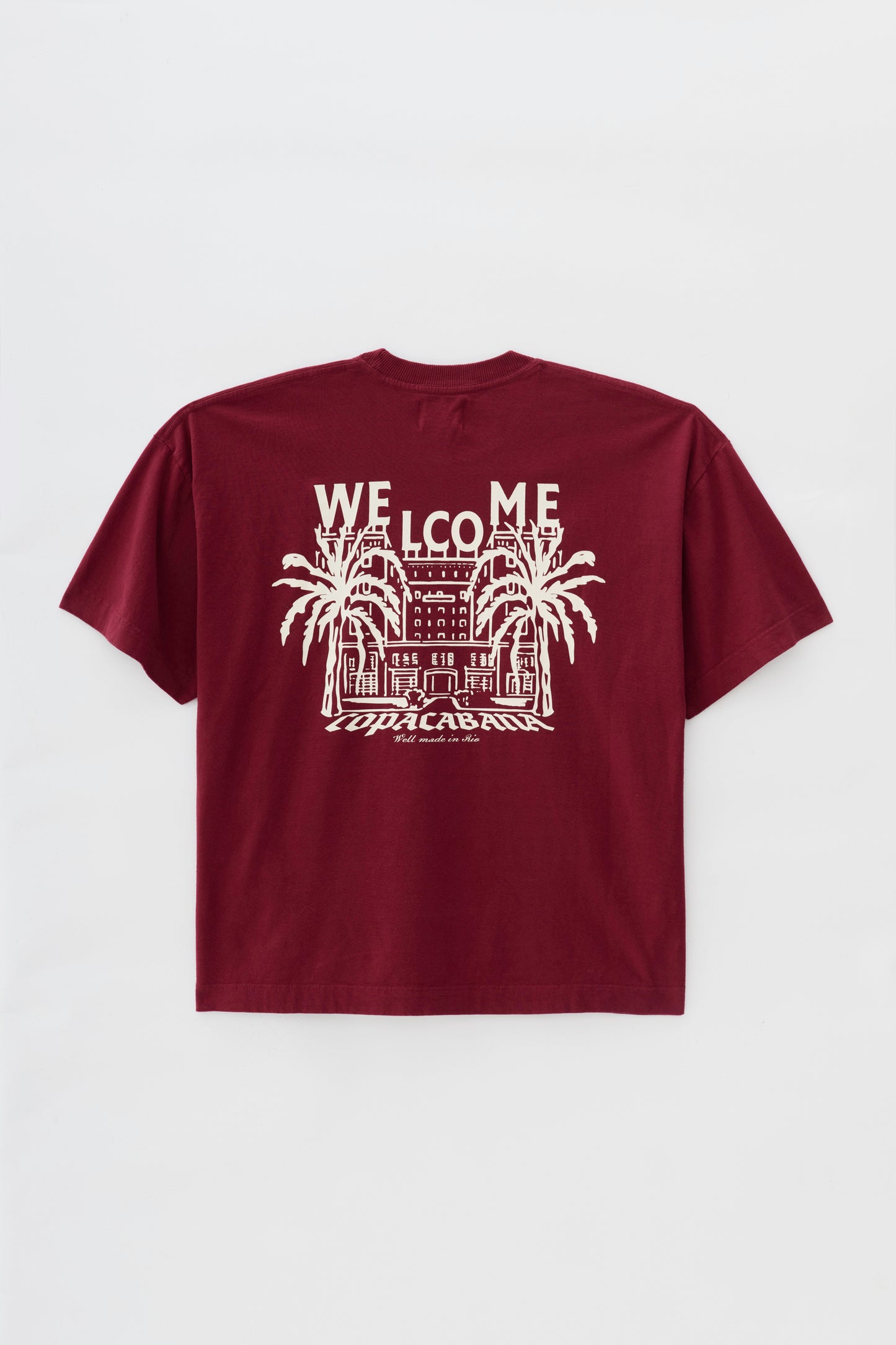 T-shirt Boxy Fit Tropical Resort - Vinho