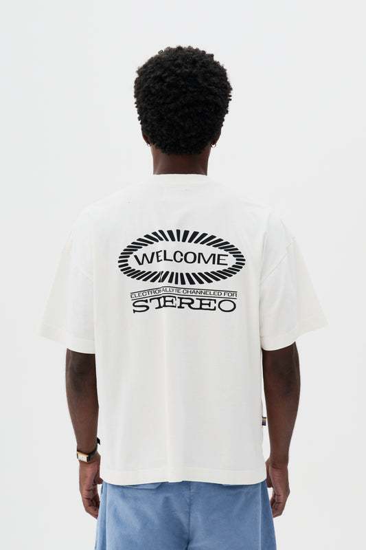 T-shirt Boxy Fit Stereo - Off White
