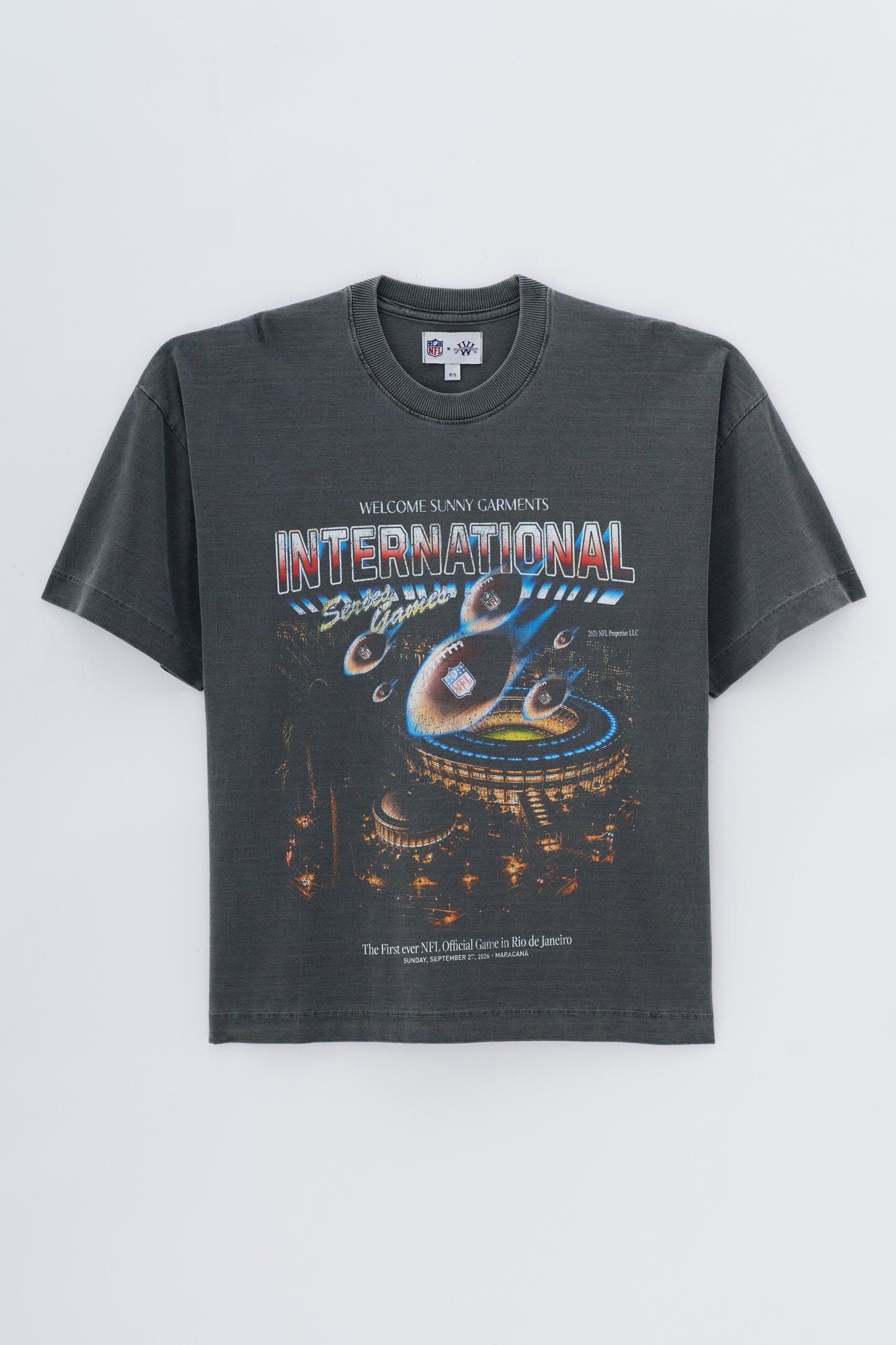 T-shirt Boxy Fit Invader x NFL - Cinza Stoned