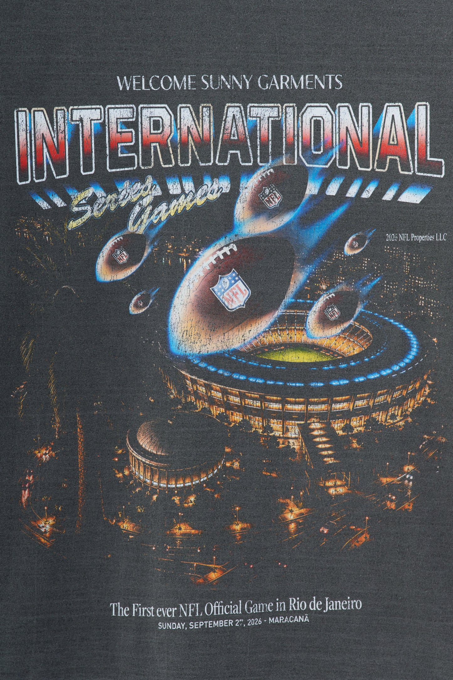 T-shirt Boxy Fit Invader x NFL - Cinza Stoned