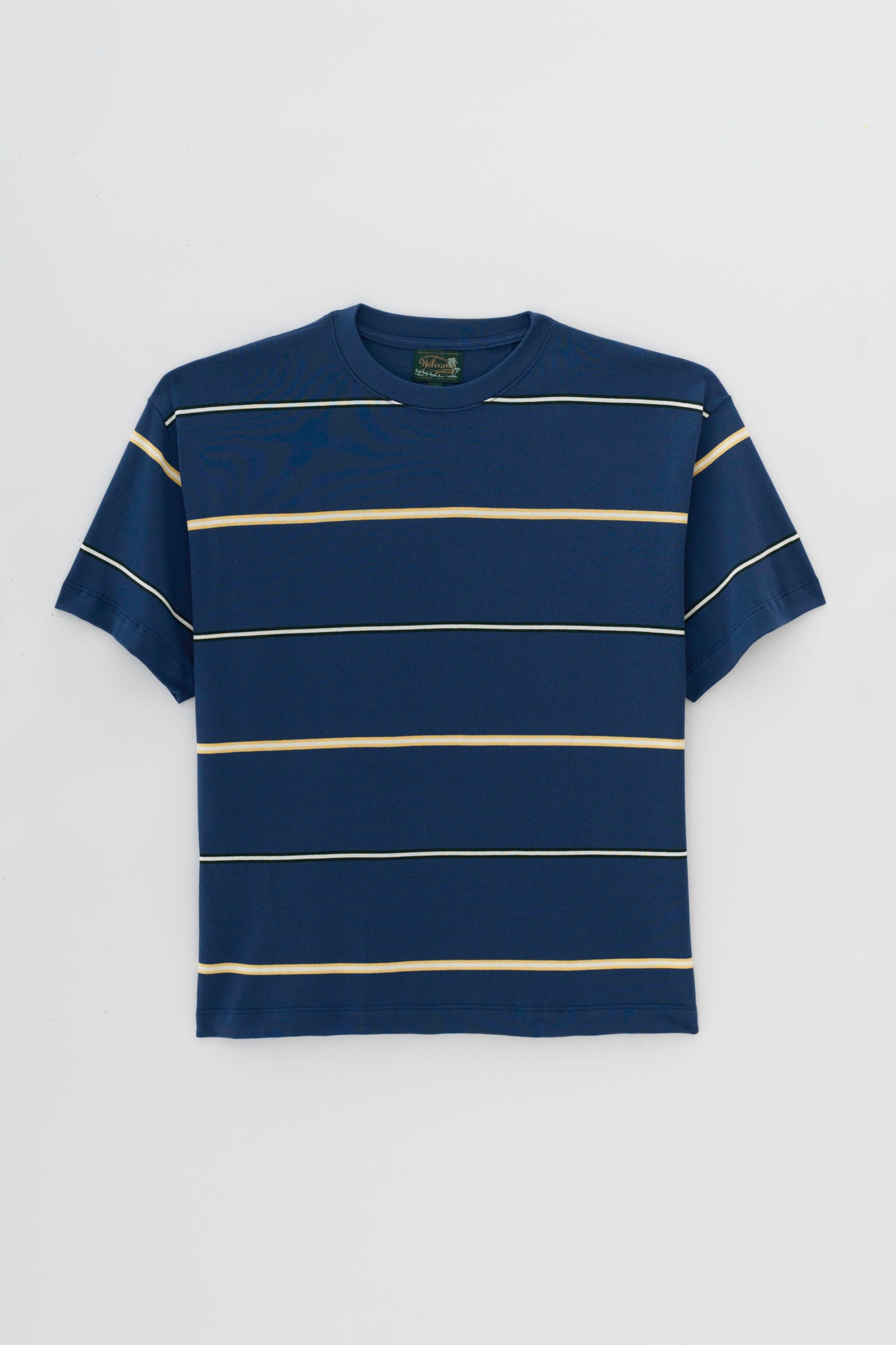 T-shirt Regular Fit Fio Tinto Listrada - Azul