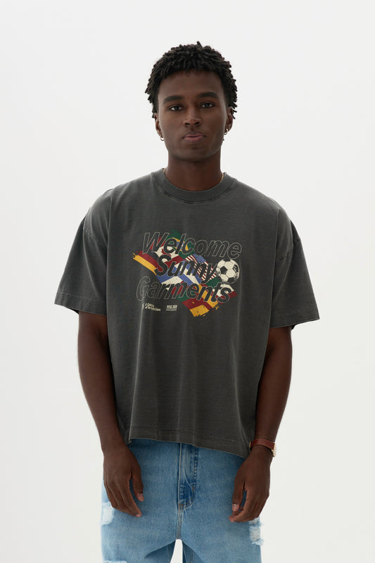 T-Shirt Boxy Fit Nations - Preto Stoned