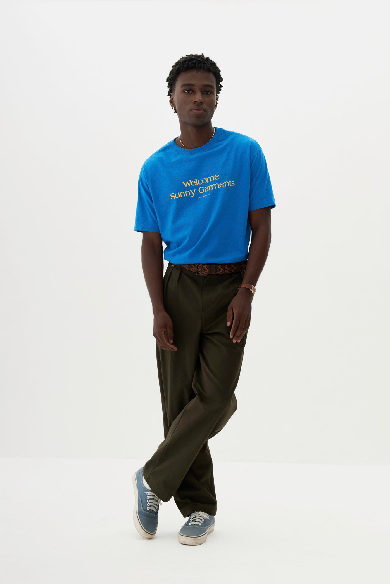 T-Shirt Regular Fit Sunny - Azul Royal e Amarelo