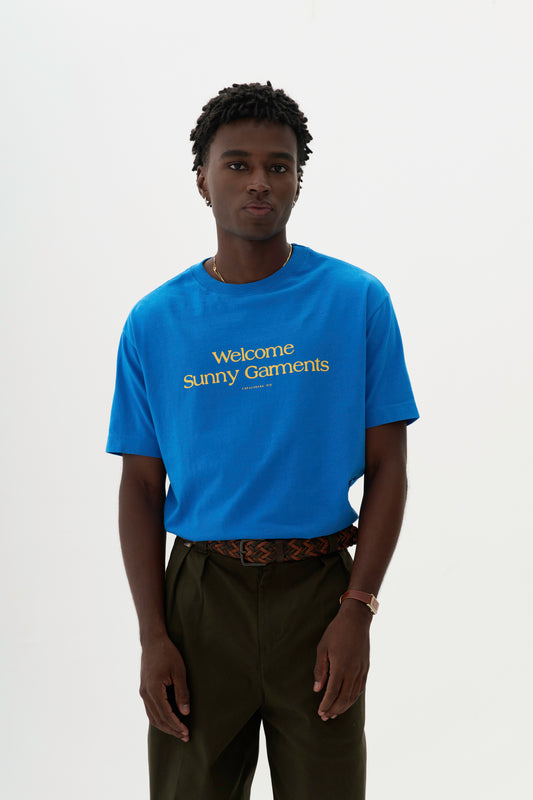 T-Shirt Regular Fit Sunny - Azul Royal e Amarelo