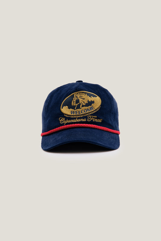 Bone Veludo Royal Coin - Azul