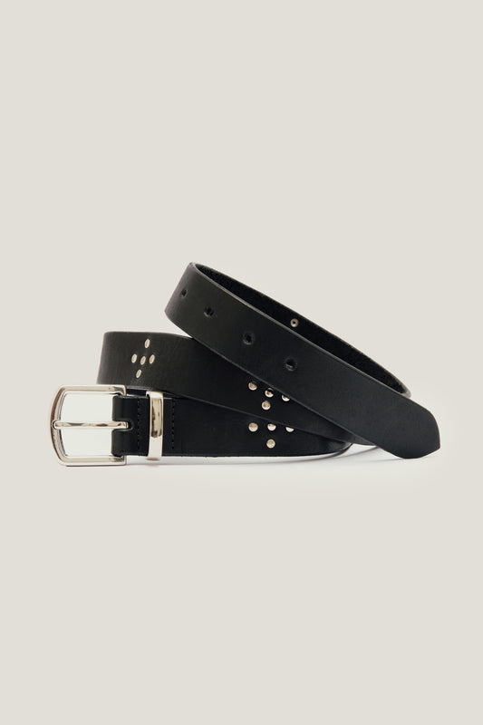 Cinto de Couro Rivet - Preto