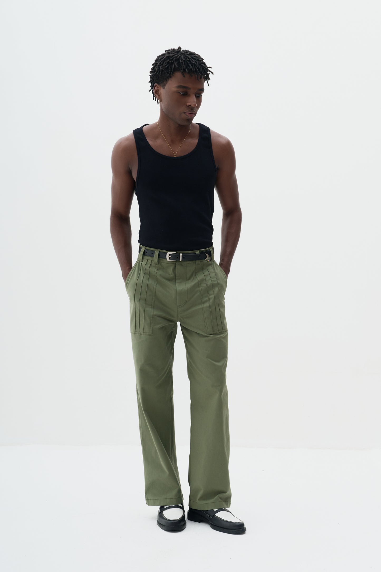 Calça Fatigue Tripla Prega - Verde Militar