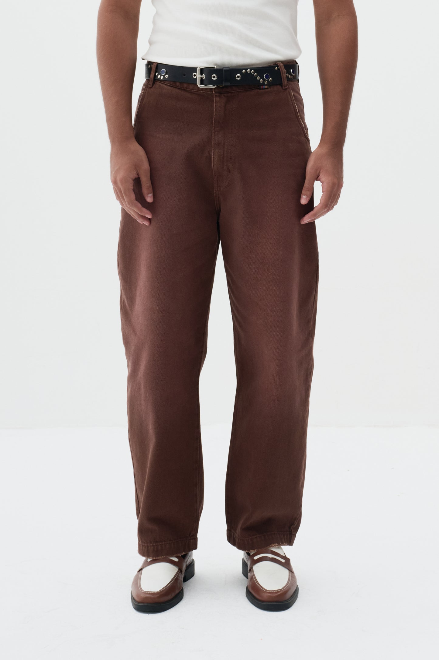 Calça Jeans Wide Dust  - Marrom Stoned