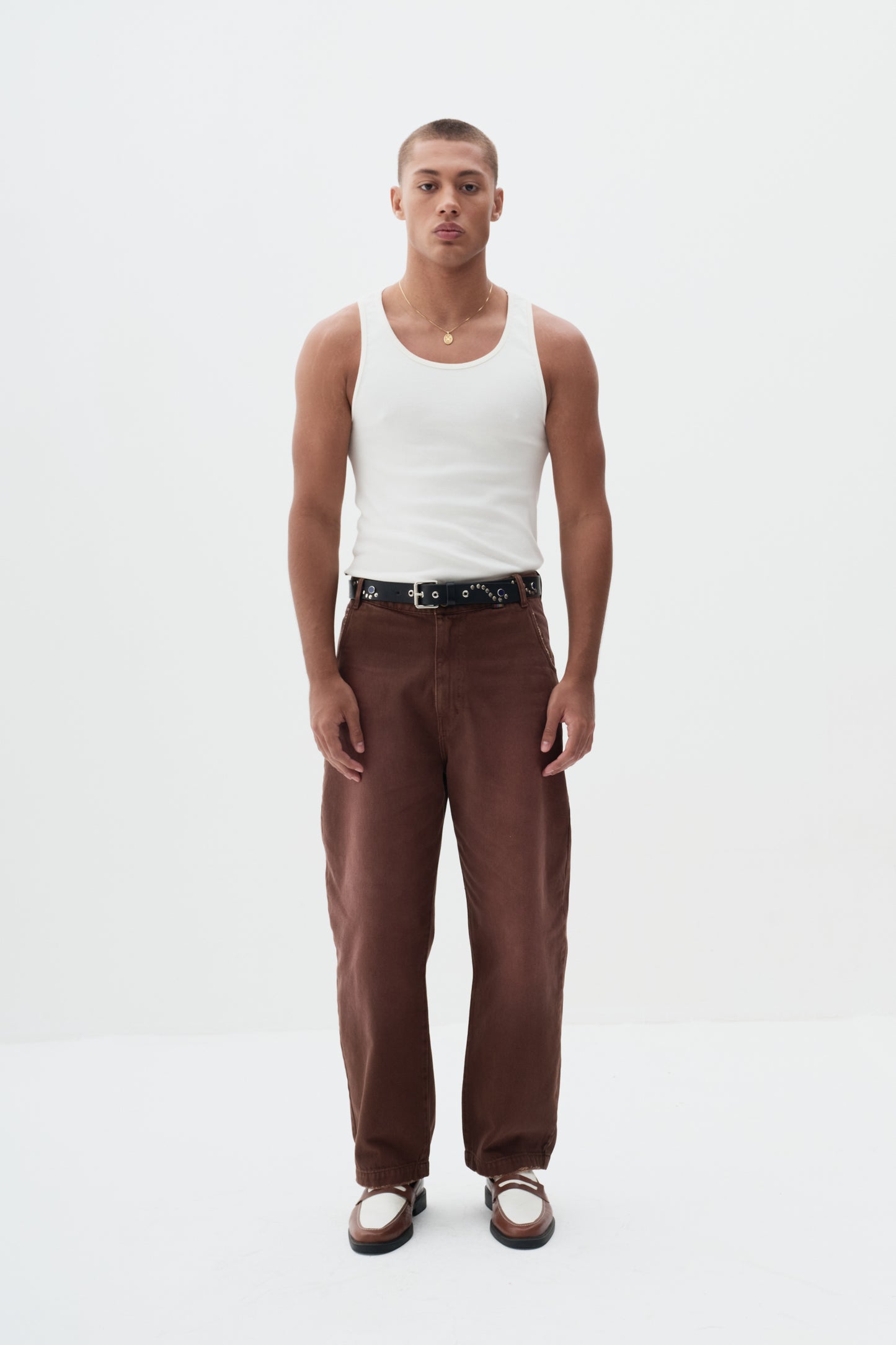 Calça Jeans Wide Dust  - Marrom Stoned