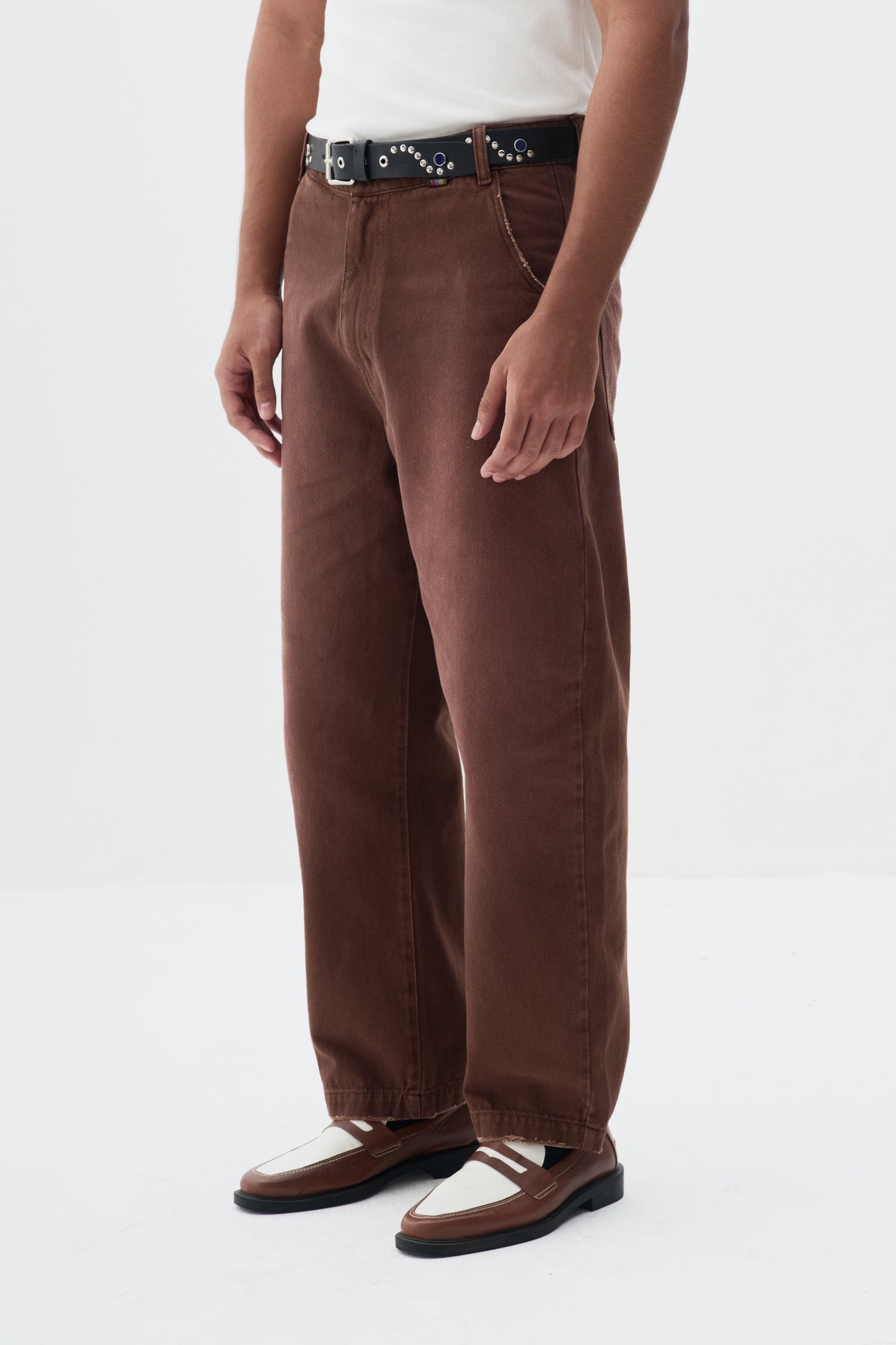 Calça Jeans Wide Dust  - Marrom Stoned