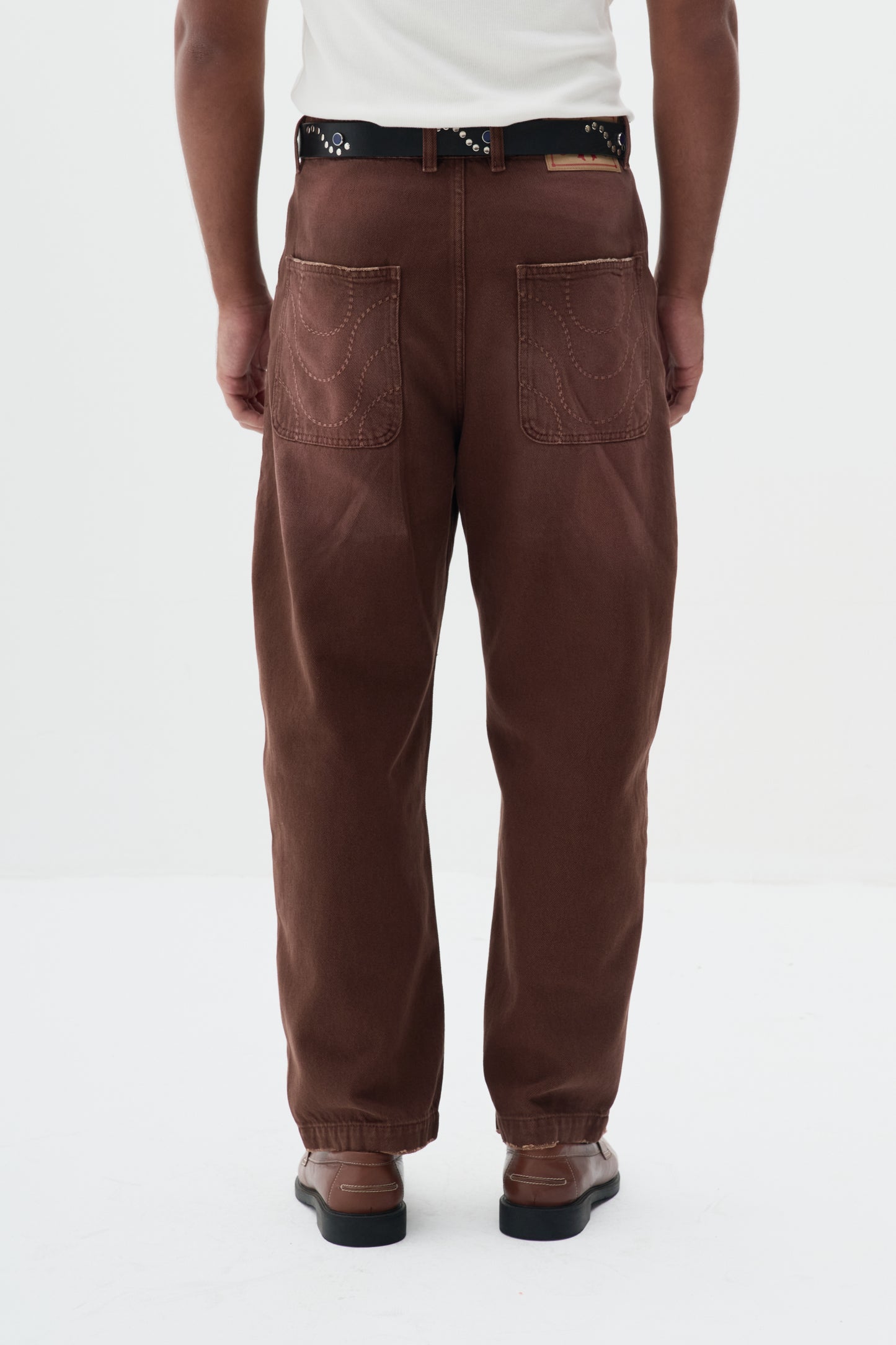 Calça Jeans Wide Dust  - Marrom Stoned