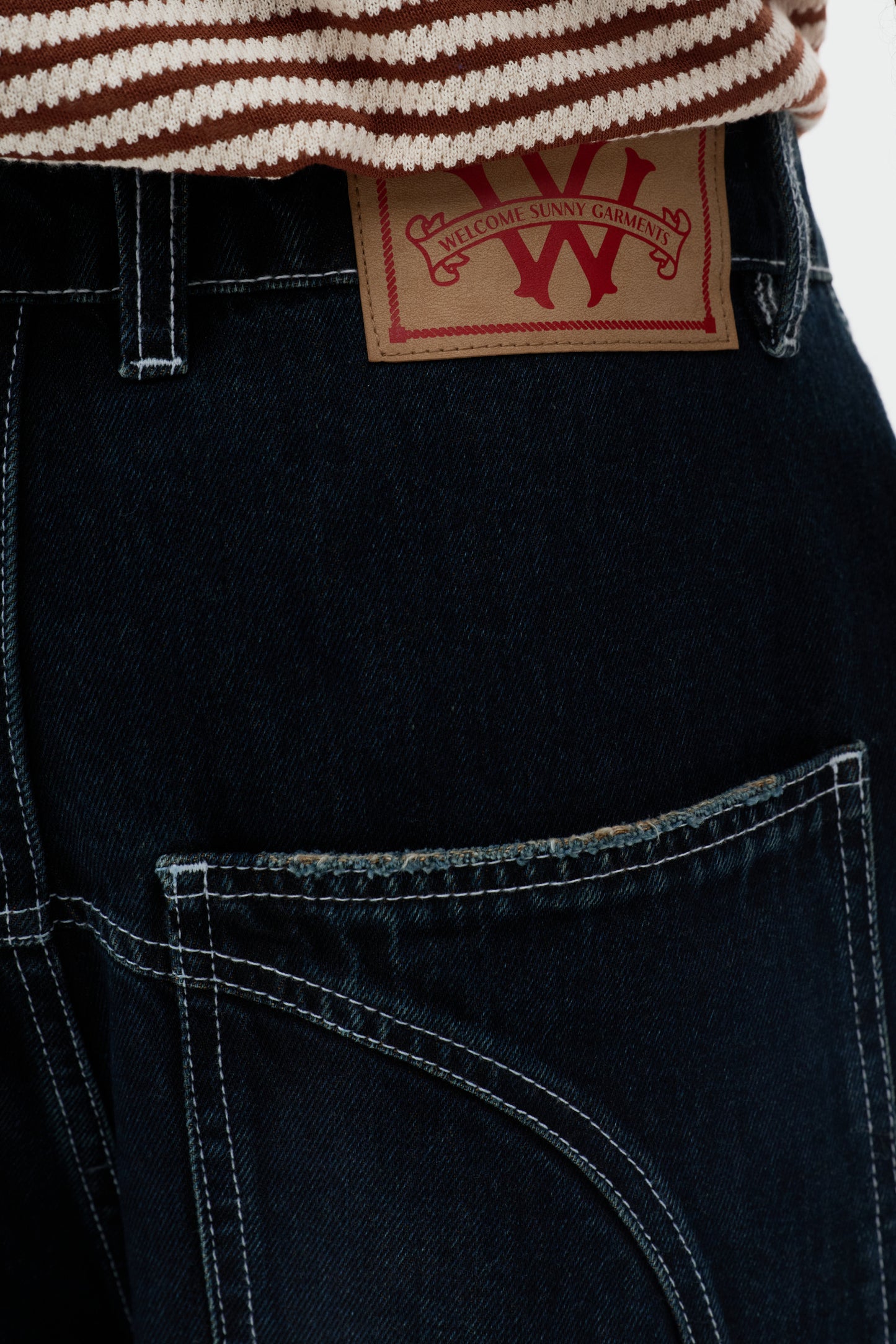 Calça Jeans Wide Stitch - Indigo