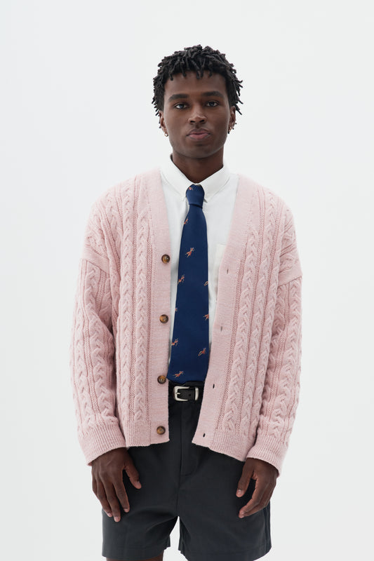 Cardigan Cableknit - Rosa