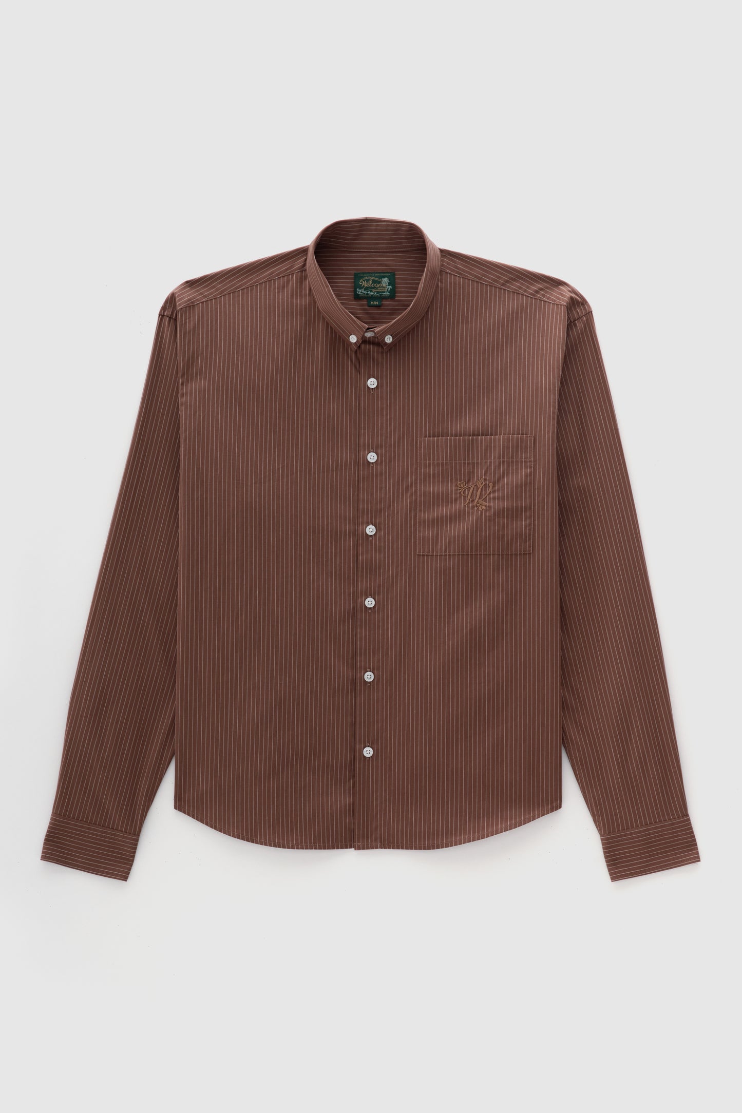 Camisa Lounge Listrada - Marrom e Off White