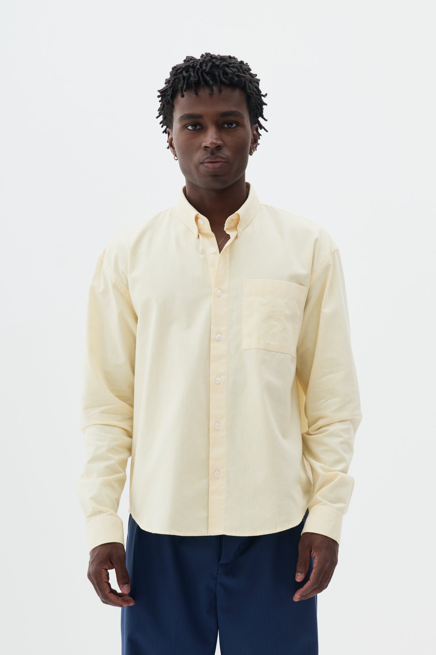 Camisa Oxford Manga Longa - Amarelo Butter