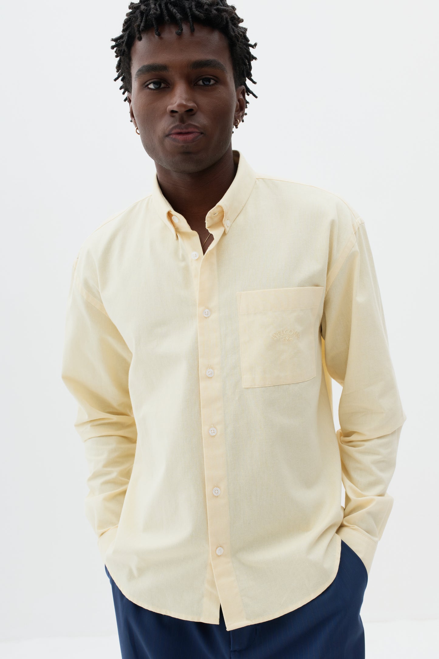 Camisa Oxford Manga Longa - Amarelo Butter