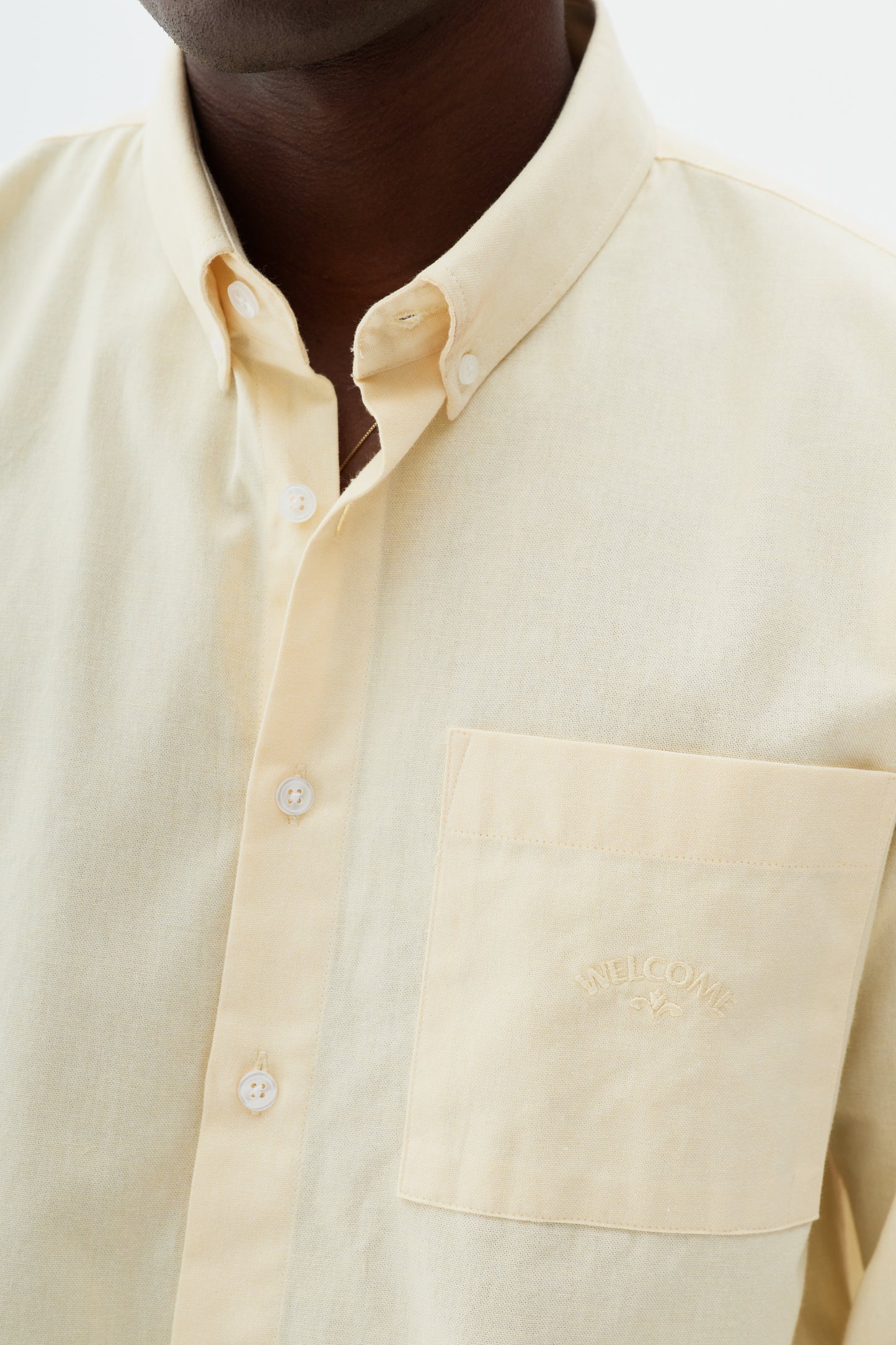 Camisa Oxford Manga Longa - Amarelo Butter