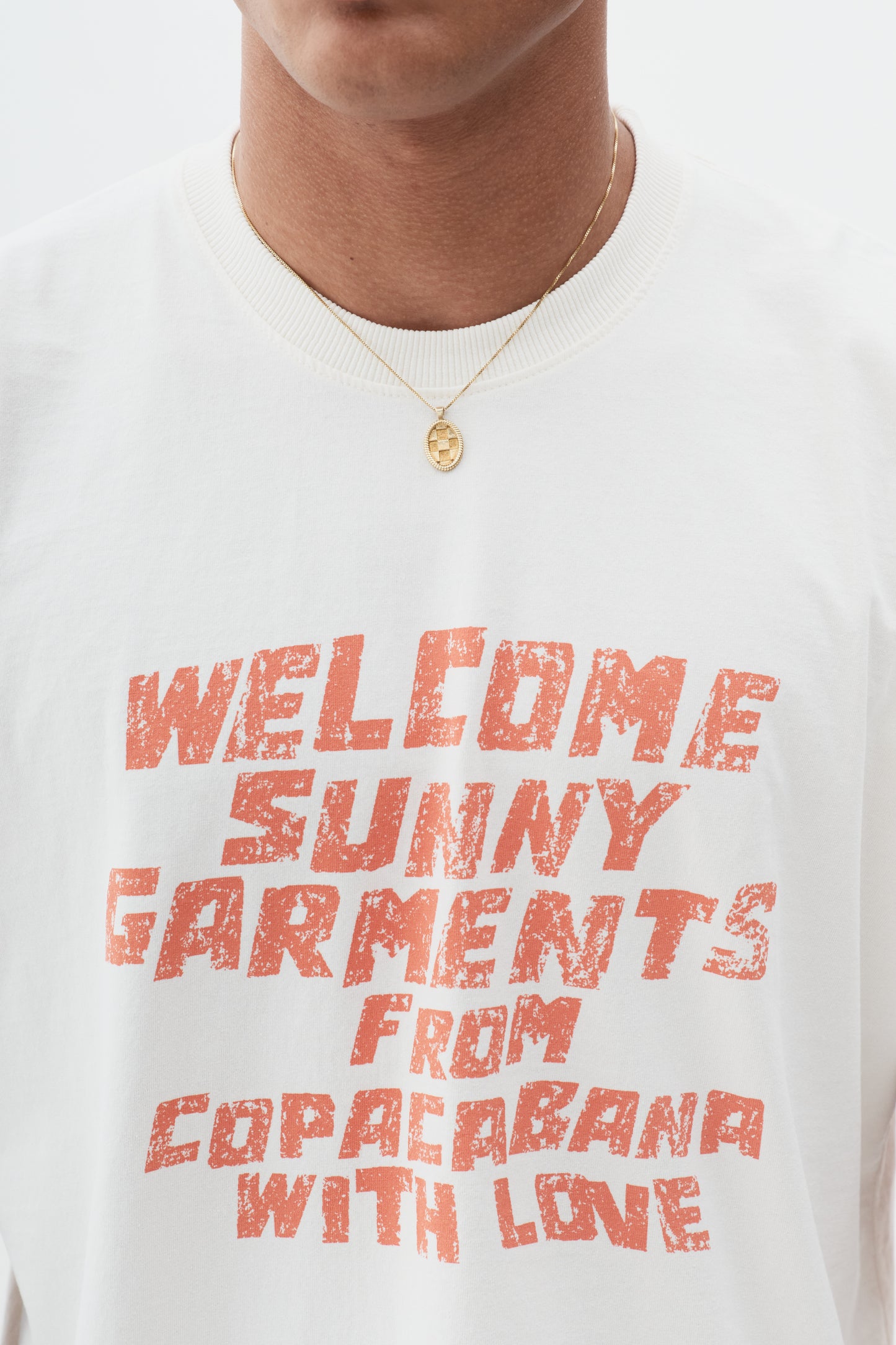 T shirt Boxy Fit Copacabana with Love - Off White