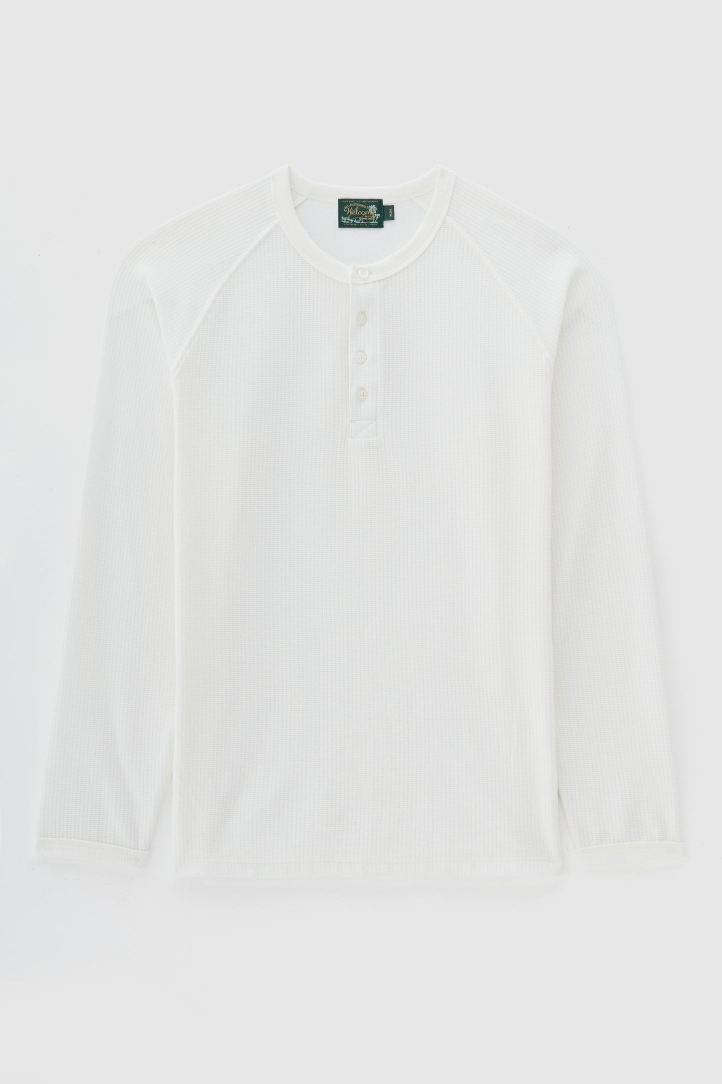 T-shirt Regular Fit Henley Manga Longa - Off White
