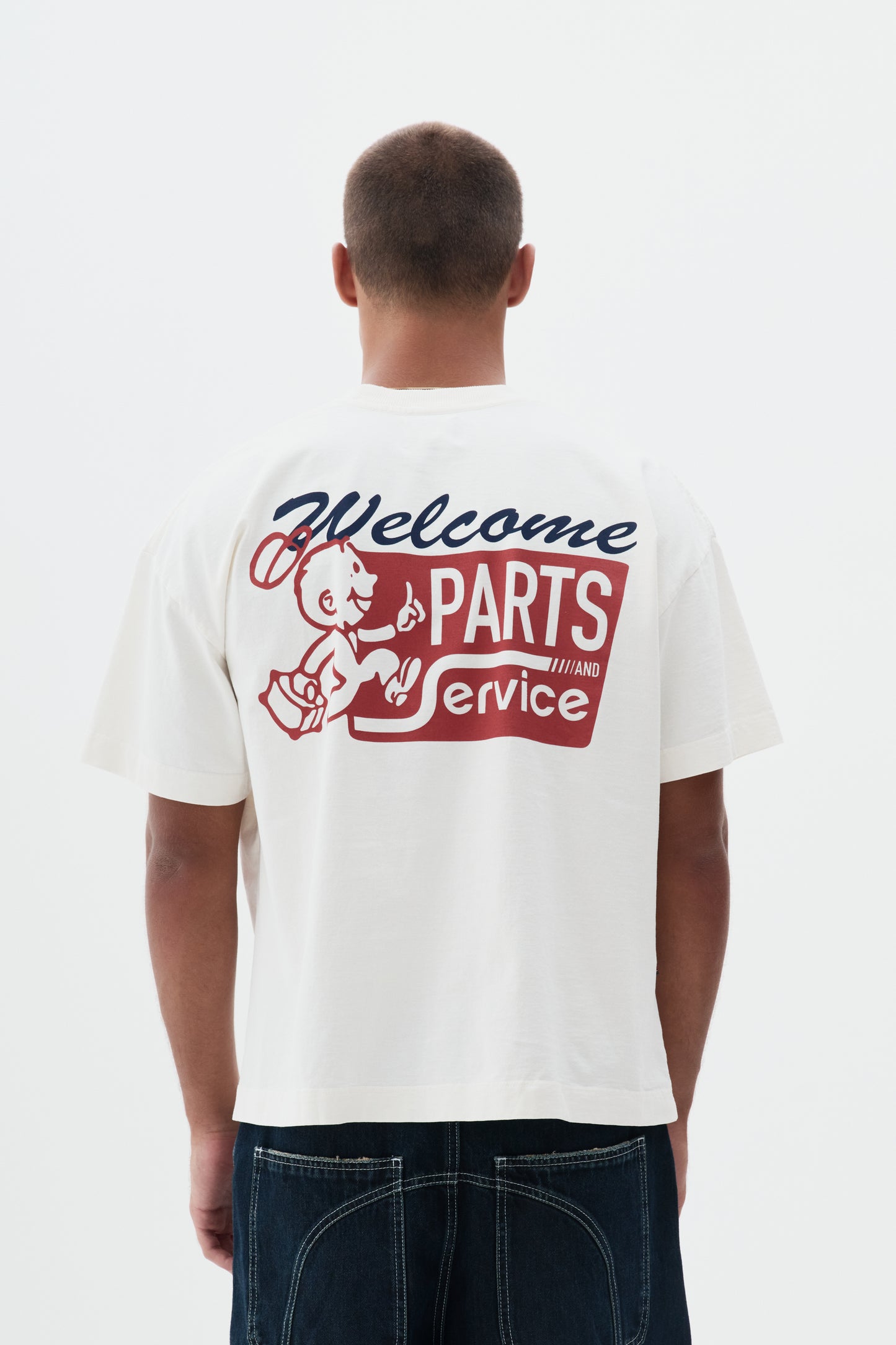 T shirt Boxy Fit Parts & Service - Off White