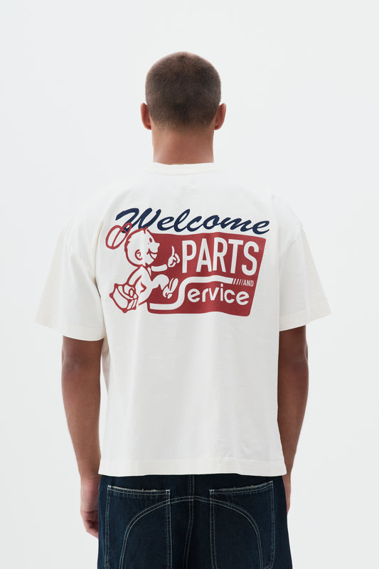 T shirt Boxy Fit Parts & Service - Off White