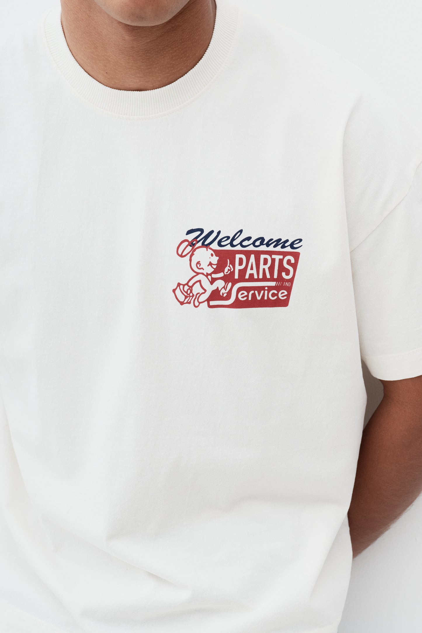 T shirt Boxy Fit Parts & Service - Off White